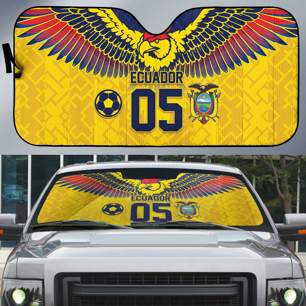 Custom Ecuador Football Auto Sun Shade Andean Condor Unique Style