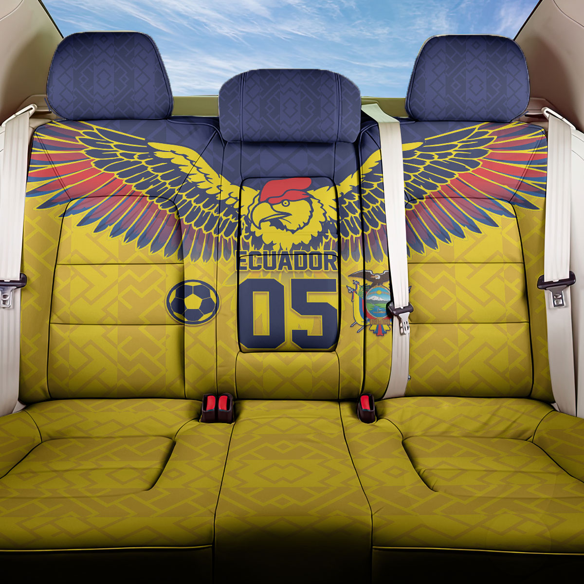Custom Ecuador Football Back Car Seat Cover Andean Condor Unique Style