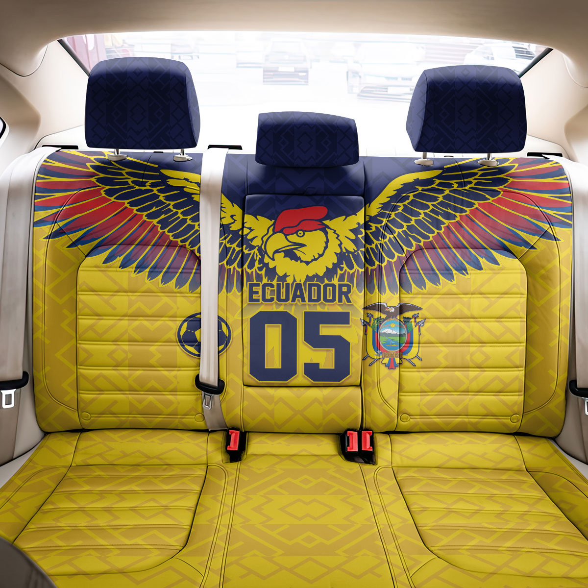 Custom Ecuador Football Back Car Seat Cover Andean Condor Unique Style