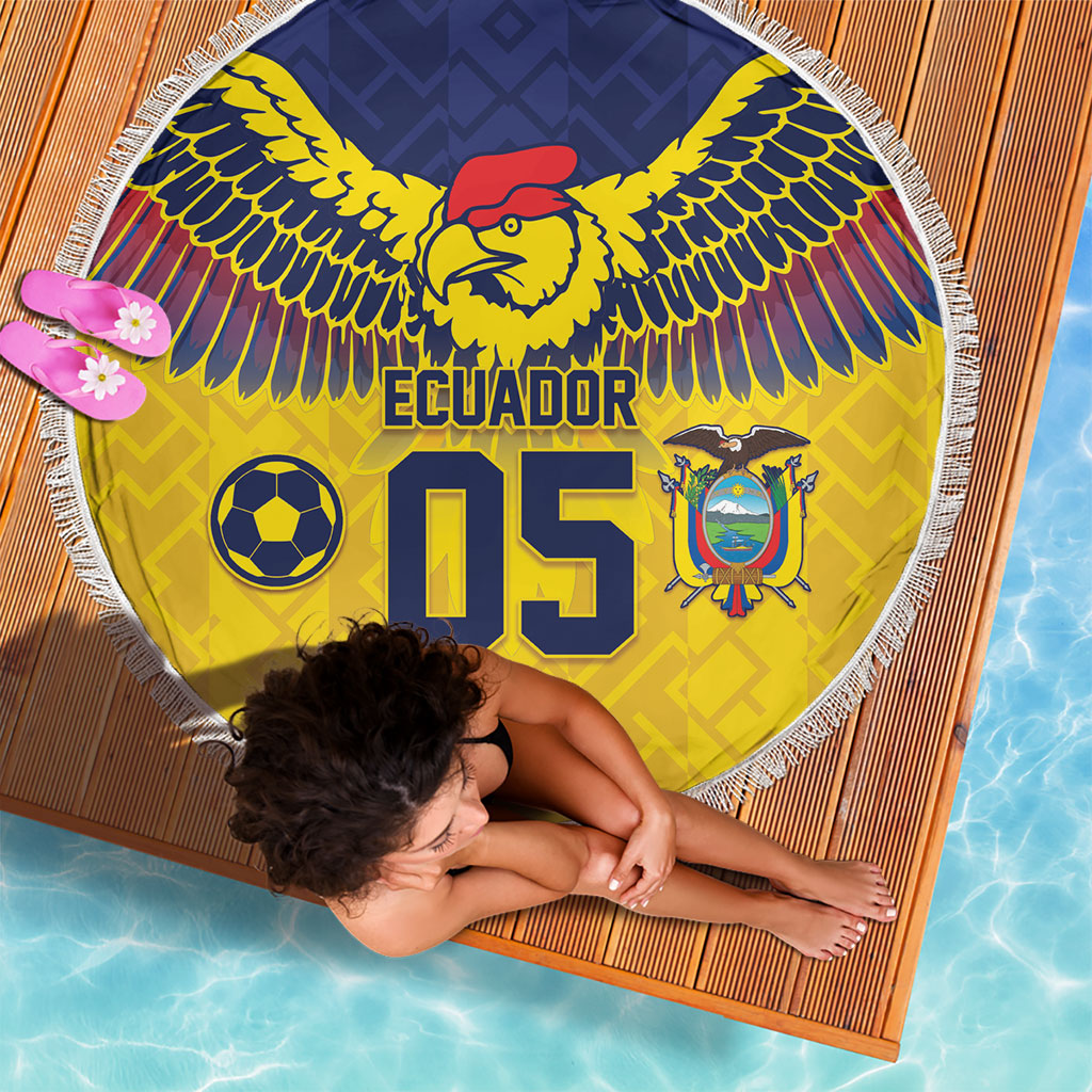 Custom Ecuador Football Beach Blanket Andean Condor Unique Style