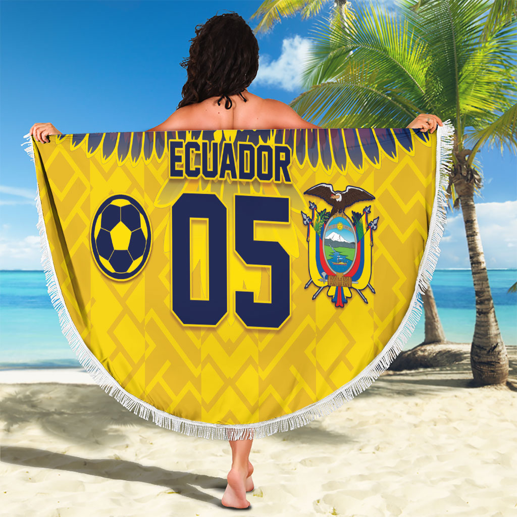 Custom Ecuador Football Beach Blanket Andean Condor Unique Style