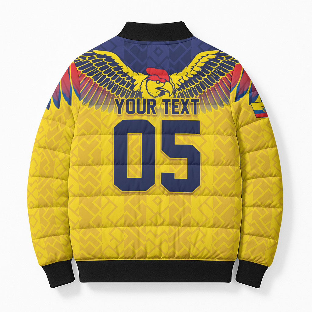Custom Ecuador Football Bomber Puffer Jacket Andean Condor Unique Style