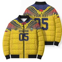 Custom Ecuador Football Bomber Puffer Jacket Andean Condor Unique Style