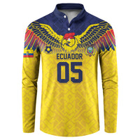 Custom Ecuador Football Button Sweatshirt Andean Condor Unique Style