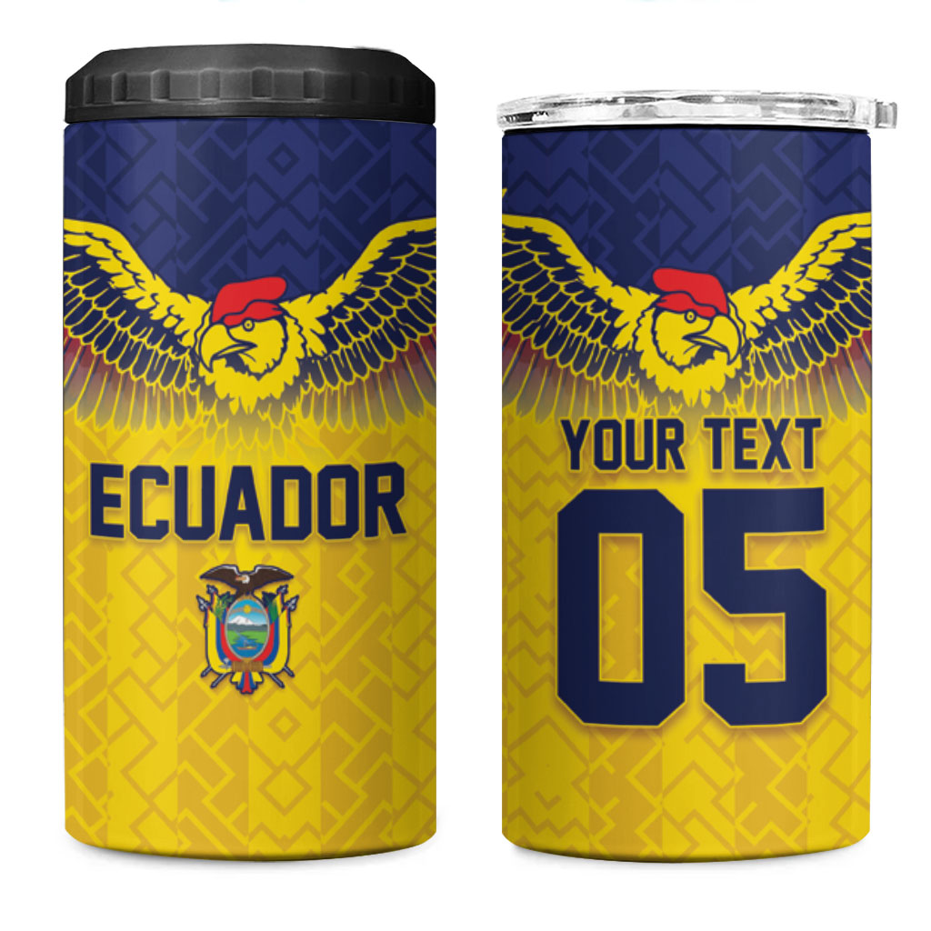 Custom Ecuador Football 4 in 1 Can Cooler Tumbler Andean Condor Unique Style