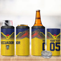 Custom Ecuador Football 4 in 1 Can Cooler Tumbler Andean Condor Unique Style