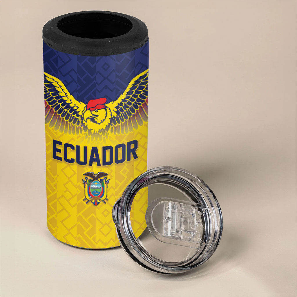Custom Ecuador Football 4 in 1 Can Cooler Tumbler Andean Condor Unique Style