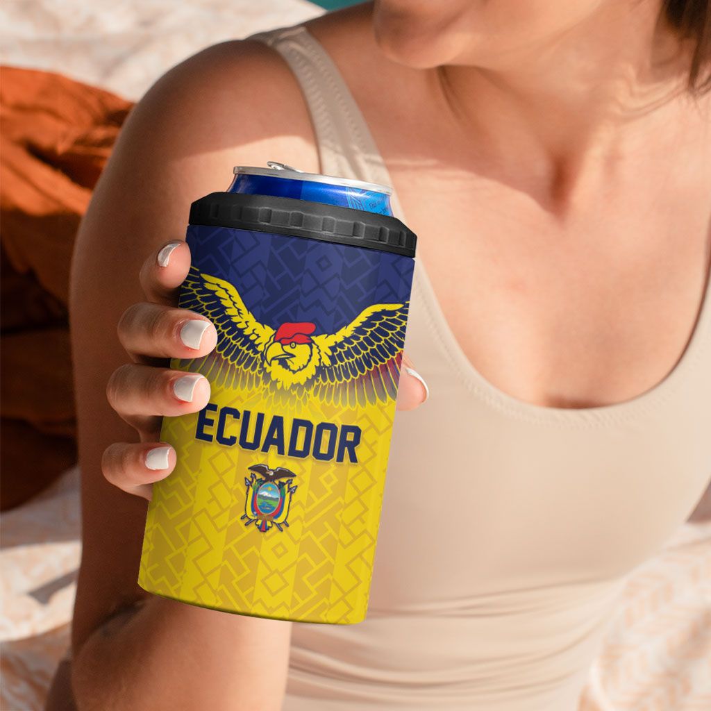 Custom Ecuador Football 4 in 1 Can Cooler Tumbler Andean Condor Unique Style