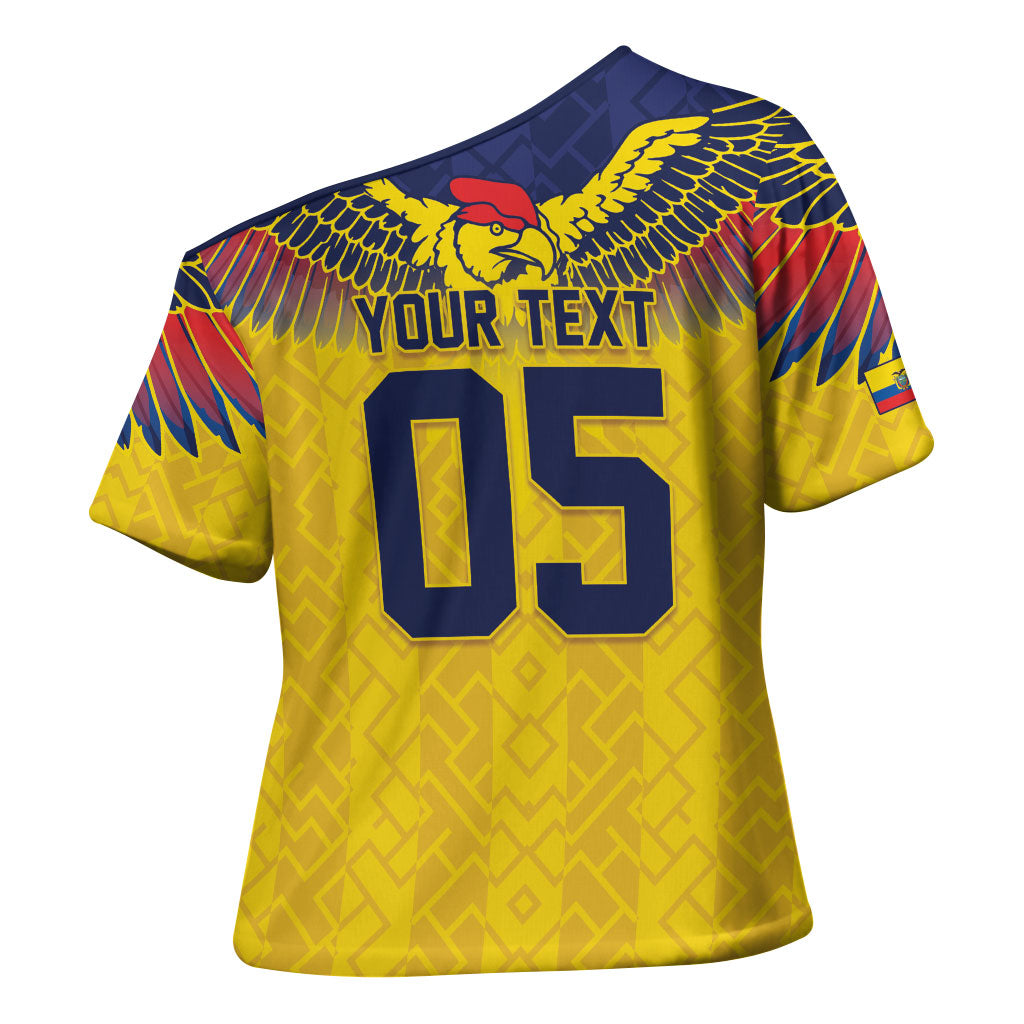 Custom Ecuador Football Cross Shoulder Shirt Andean Condor Unique Style