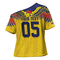 Custom Ecuador Football Cross Shoulder Shirt Andean Condor Unique Style
