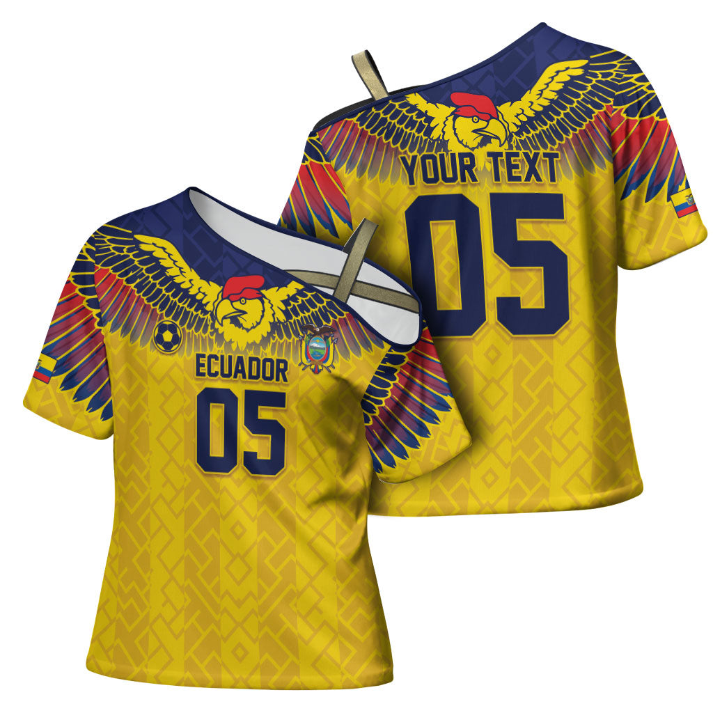 Custom Ecuador Football Cross Shoulder Shirt Andean Condor Unique Style