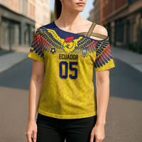 Custom Ecuador Football Cross Shoulder Shirt Andean Condor Unique Style