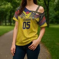 Custom Ecuador Football Cross Shoulder Shirt Andean Condor Unique Style