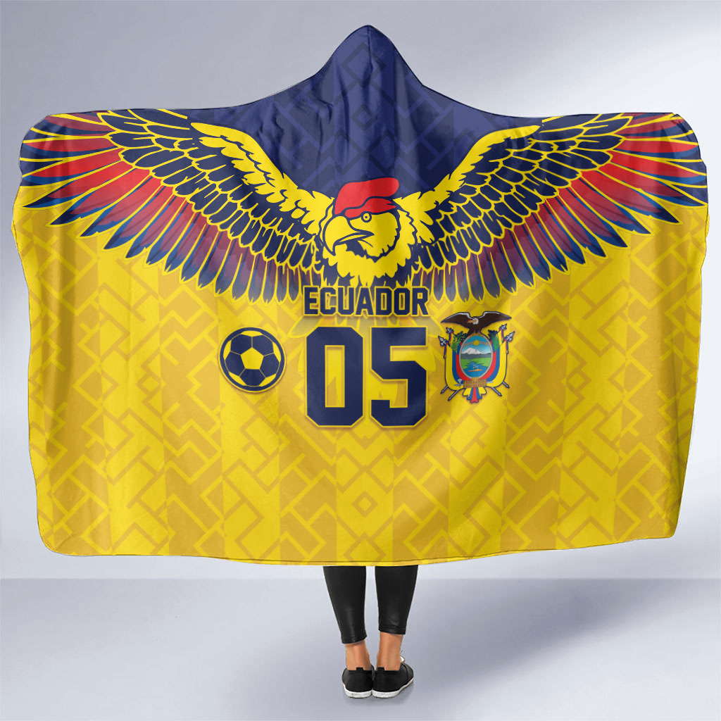 Custom Ecuador Football Hooded Blanket Andean Condor Unique Style