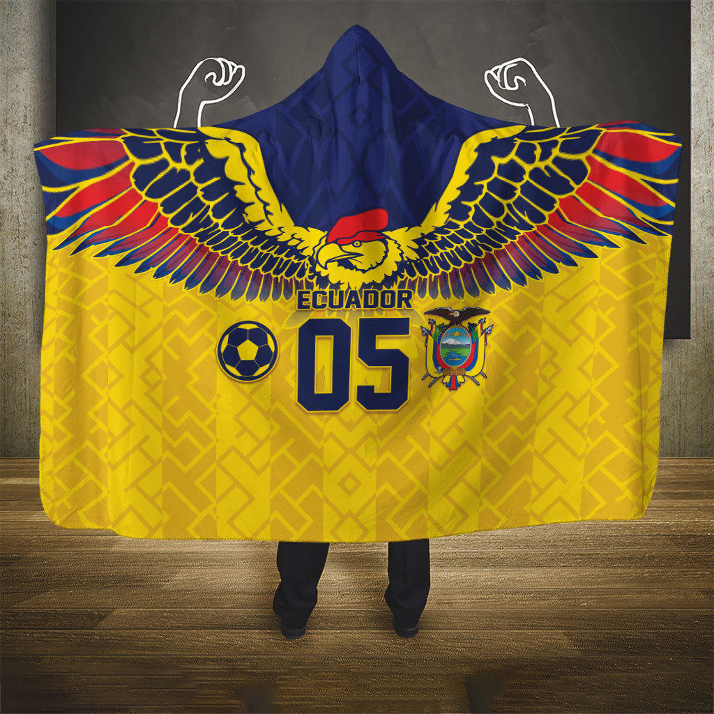 Custom Ecuador Football Hooded Blanket Andean Condor Unique Style