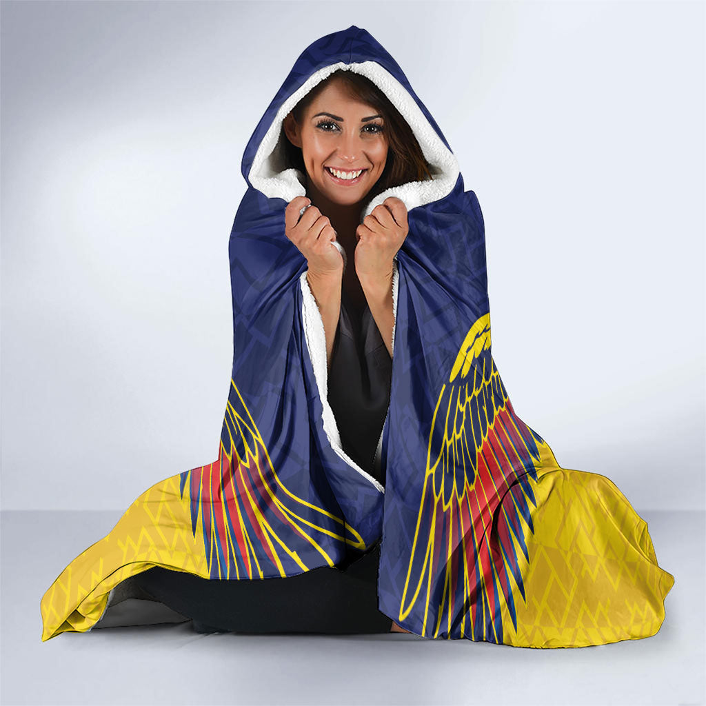 Custom Ecuador Football Hooded Blanket Andean Condor Unique Style