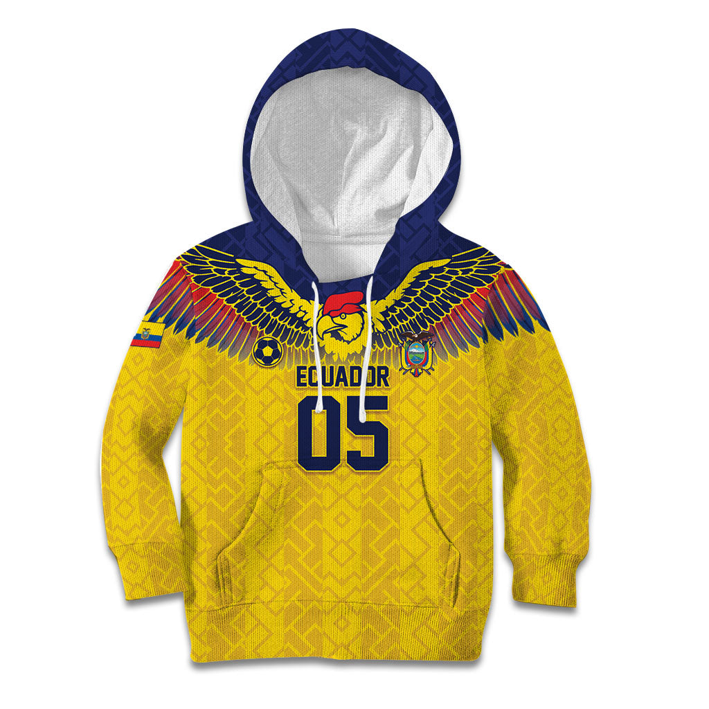 Custom Ecuador Football Kid Hoodie Andean Condor Unique Style