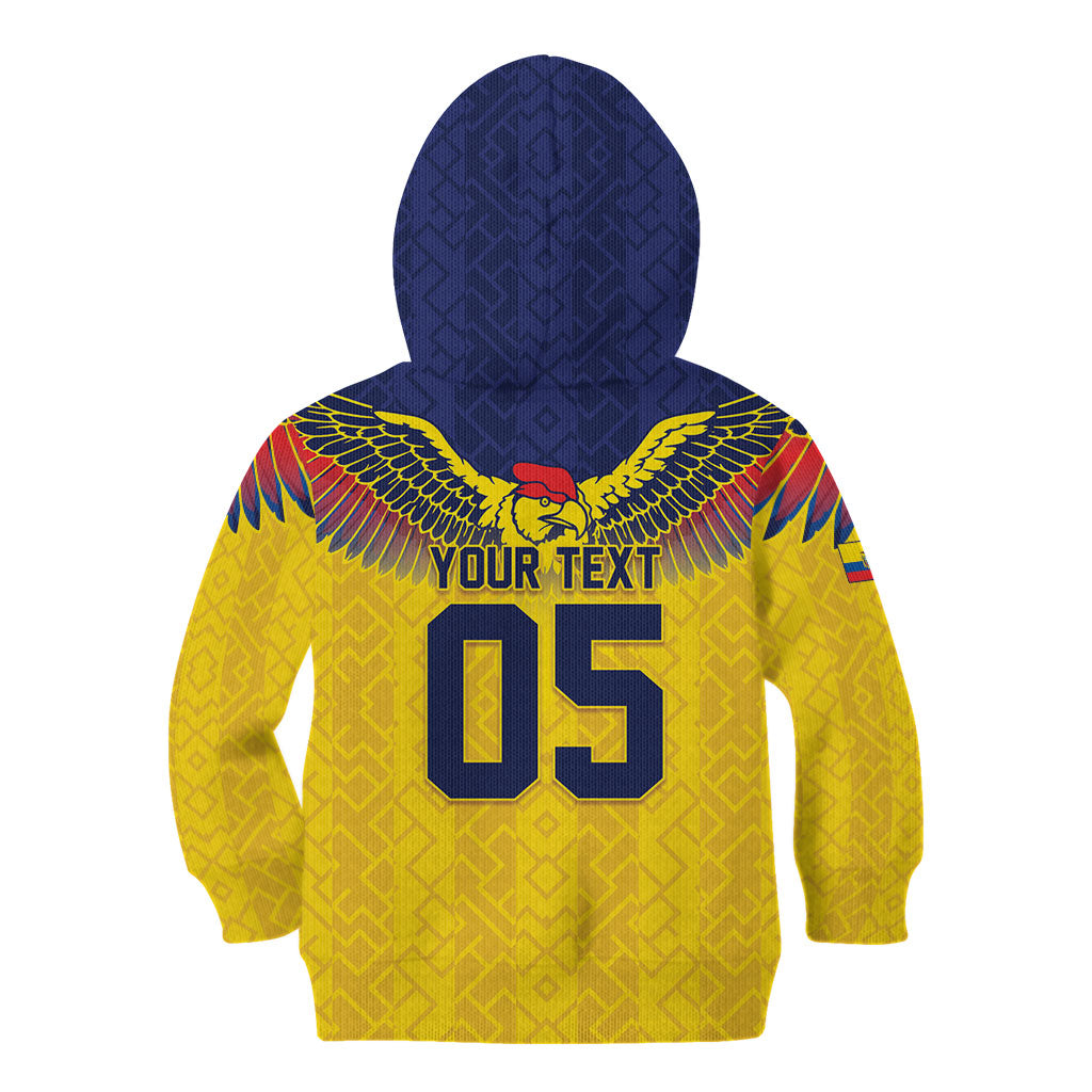 Custom Ecuador Football Kid Hoodie Andean Condor Unique Style