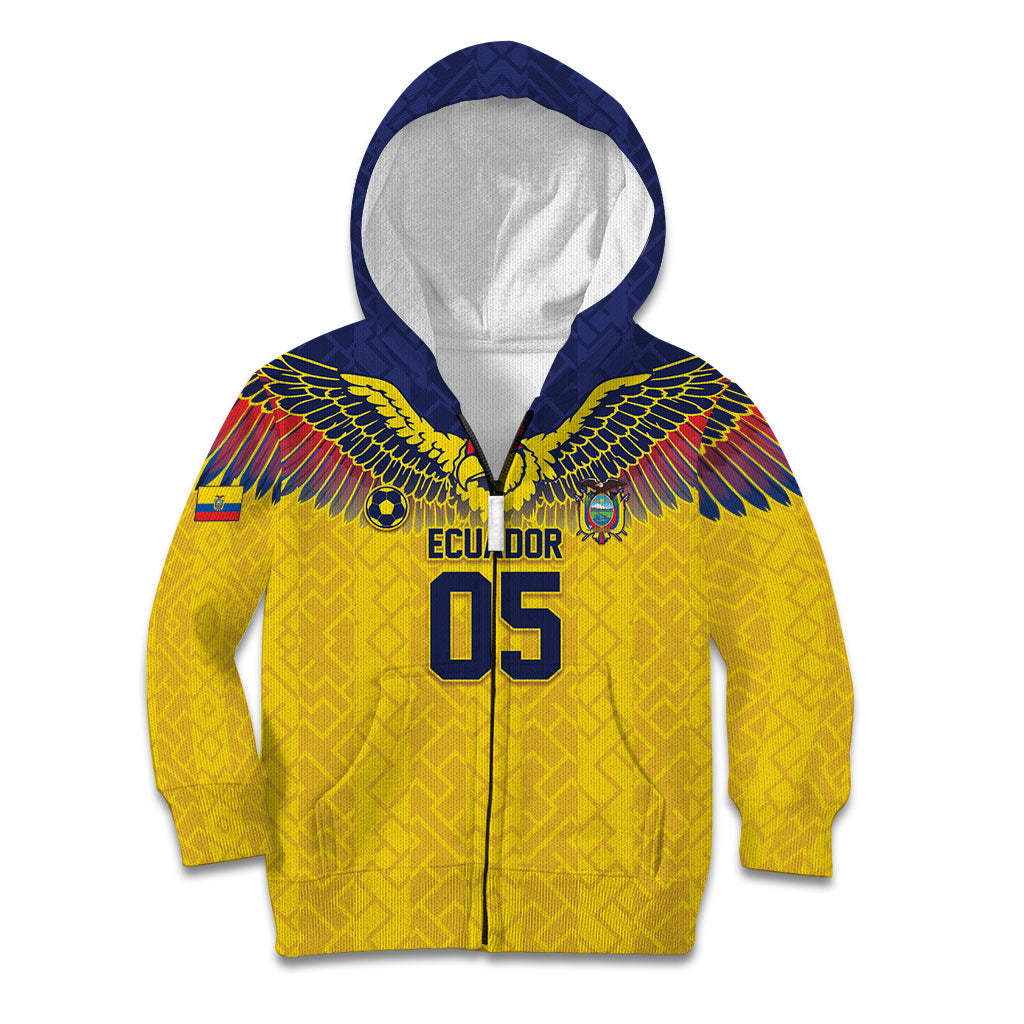 Custom Ecuador Football Kid Hoodie Andean Condor Unique Style