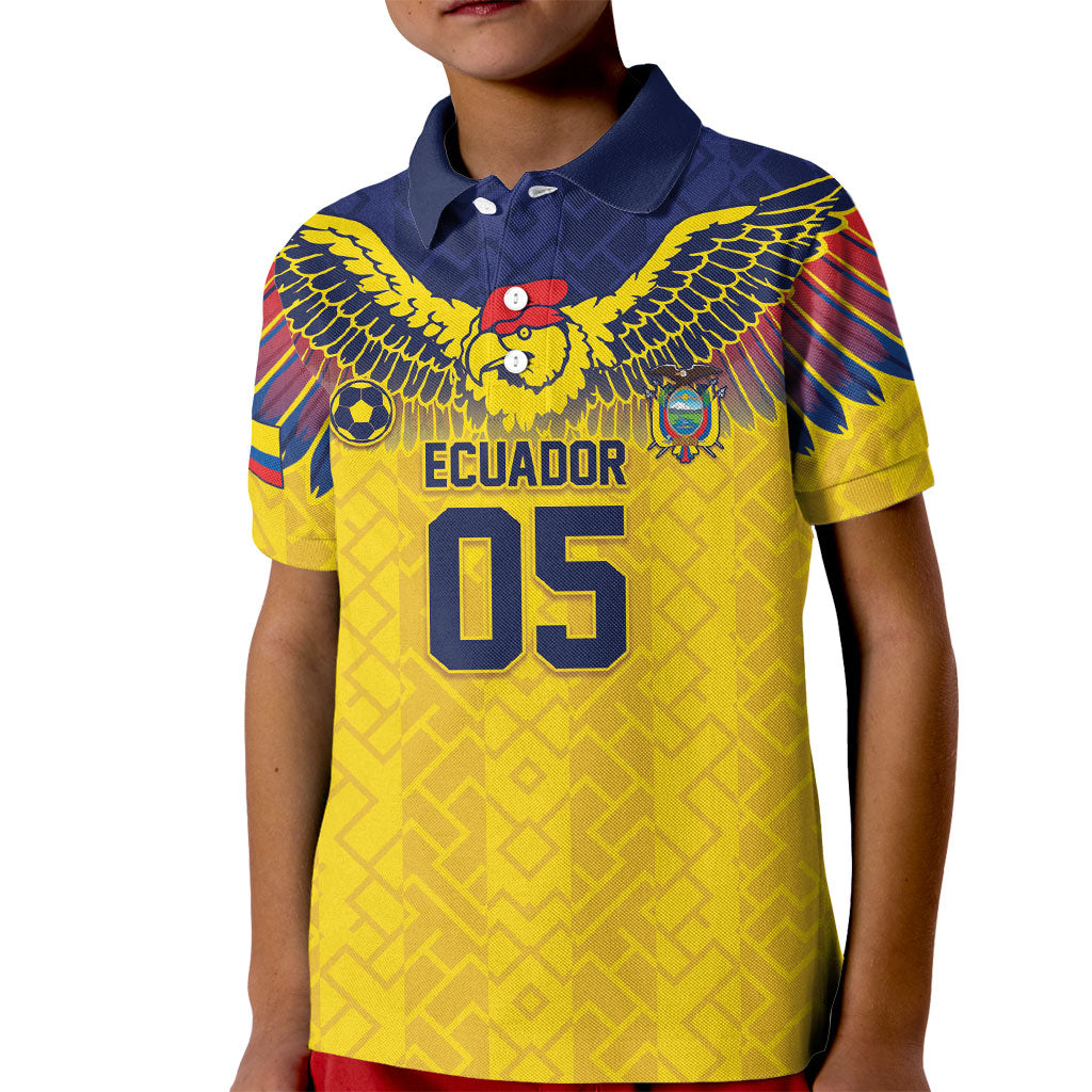 Custom Ecuador Football Kid Polo Shirt Andean Condor Unique Style