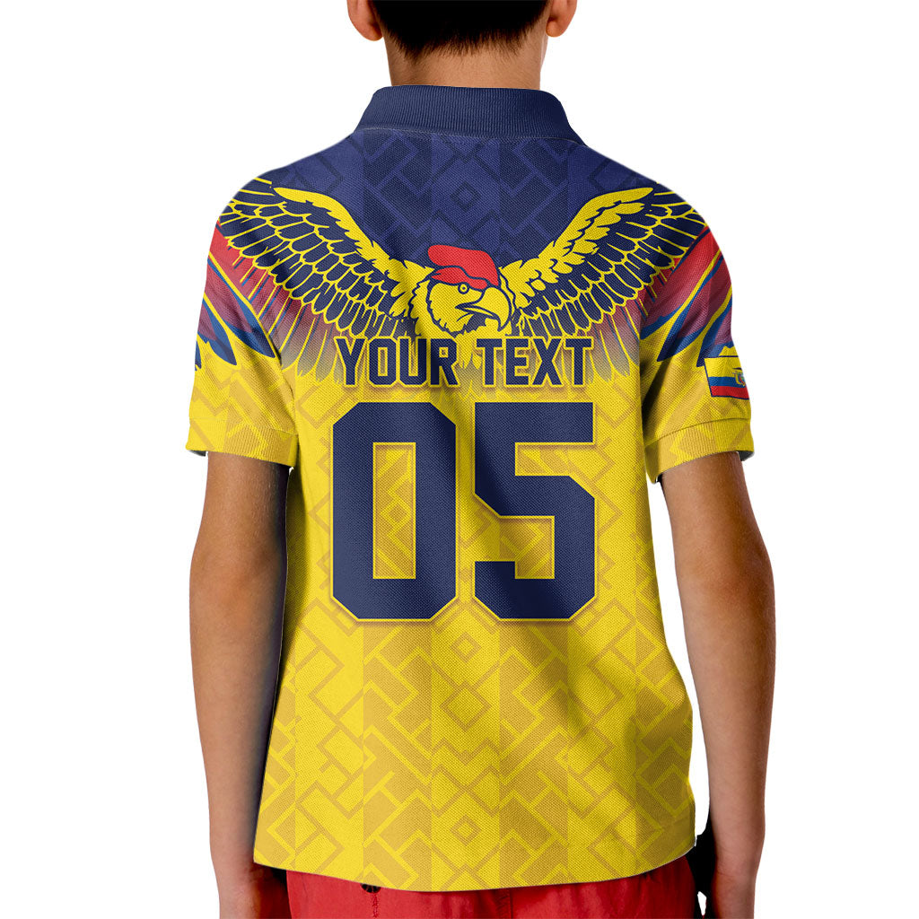 Custom Ecuador Football Kid Polo Shirt Andean Condor Unique Style