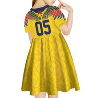 Custom Ecuador Football Kid Short Sleeve Dress Andean Condor Unique Style