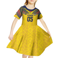 Custom Ecuador Football Kid Short Sleeve Dress Andean Condor Unique Style