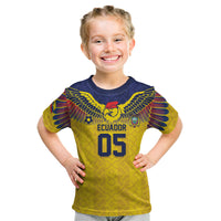 Custom Ecuador Football Kid T Shirt Andean Condor Unique Style