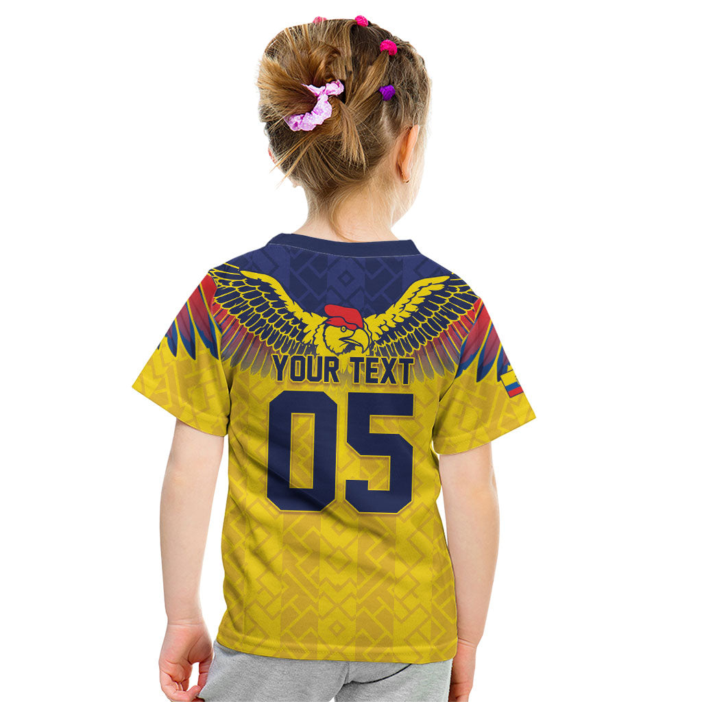 Custom Ecuador Football Kid T Shirt Andean Condor Unique Style