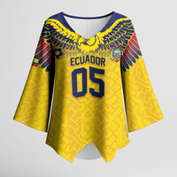 Custom Ecuador Football Kimono Sleeve Blouse Andean Condor Unique Style