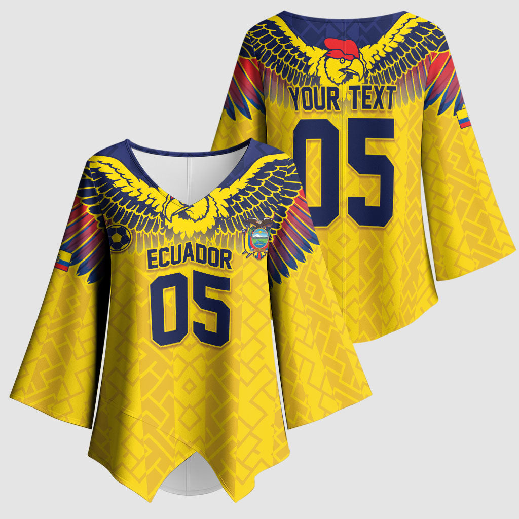 Custom Ecuador Football Kimono Sleeve Blouse Andean Condor Unique Style