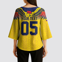 Custom Ecuador Football Kimono Sleeve Blouse Andean Condor Unique Style