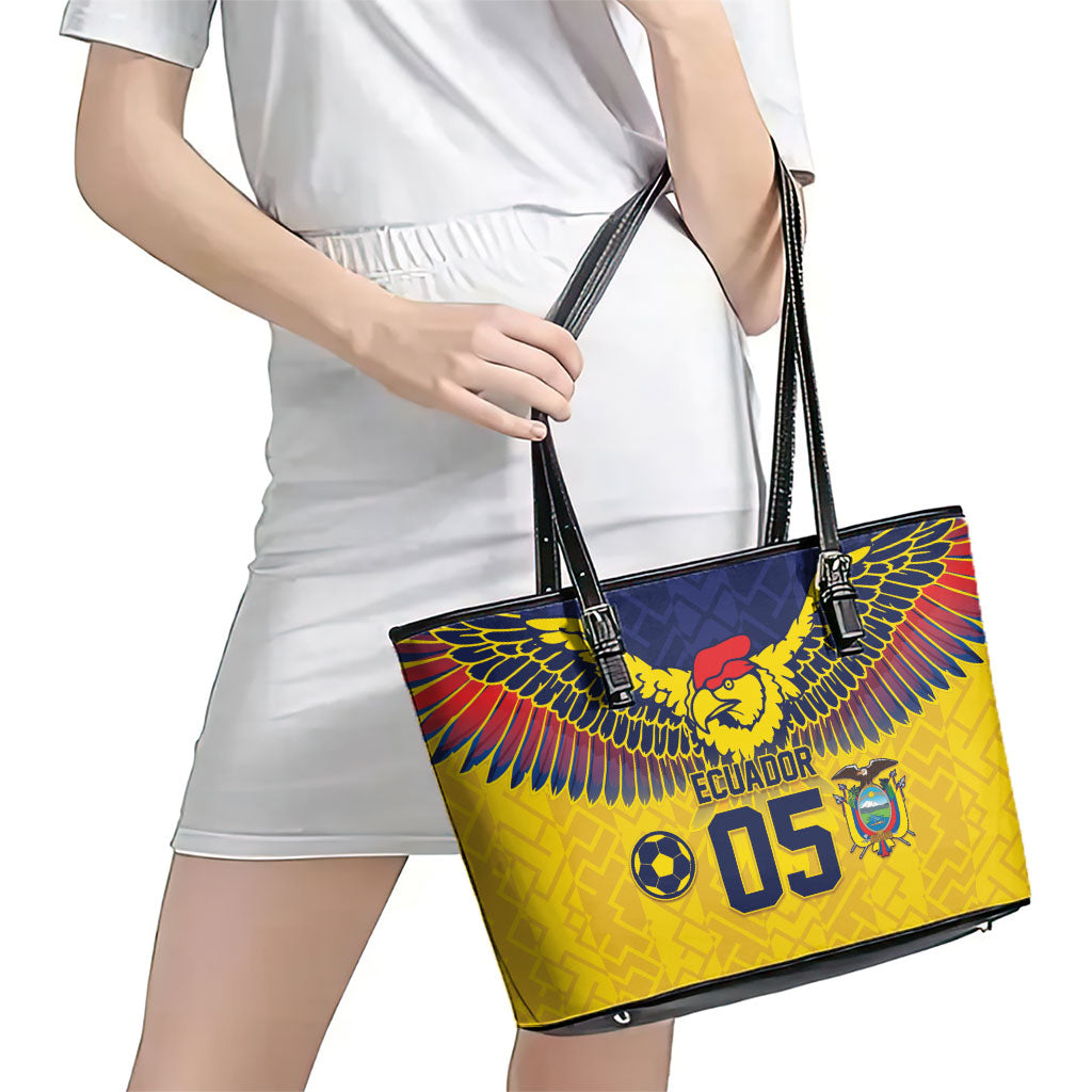 Custom Ecuador Football Leather Tote Bag Andean Condor Unique Style