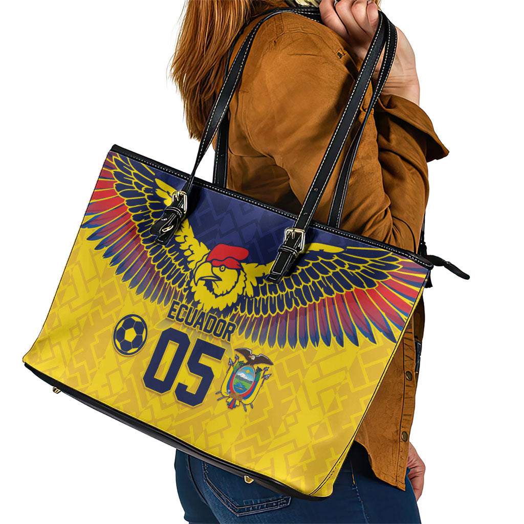 Custom Ecuador Football Leather Tote Bag Andean Condor Unique Style