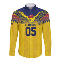 Custom Ecuador Football Long Sleeve Button Shirt Andean Condor Unique Style