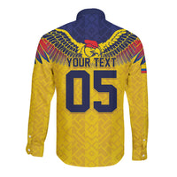 Custom Ecuador Football Long Sleeve Button Shirt Andean Condor Unique Style