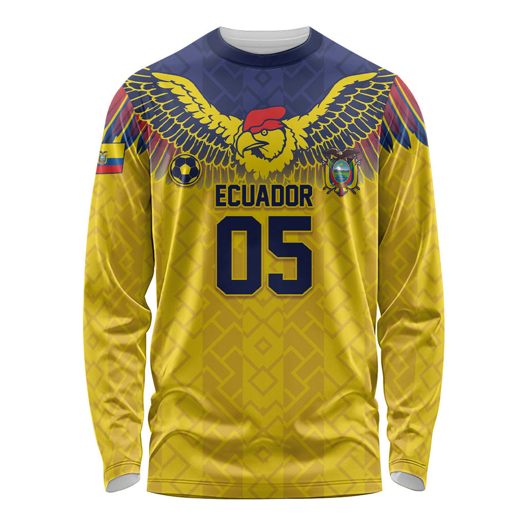 Custom Ecuador Football Long Sleeve Shirt Andean Condor Unique Style