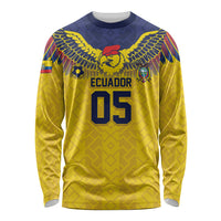 Custom Ecuador Football Long Sleeve Shirt Andean Condor Unique Style