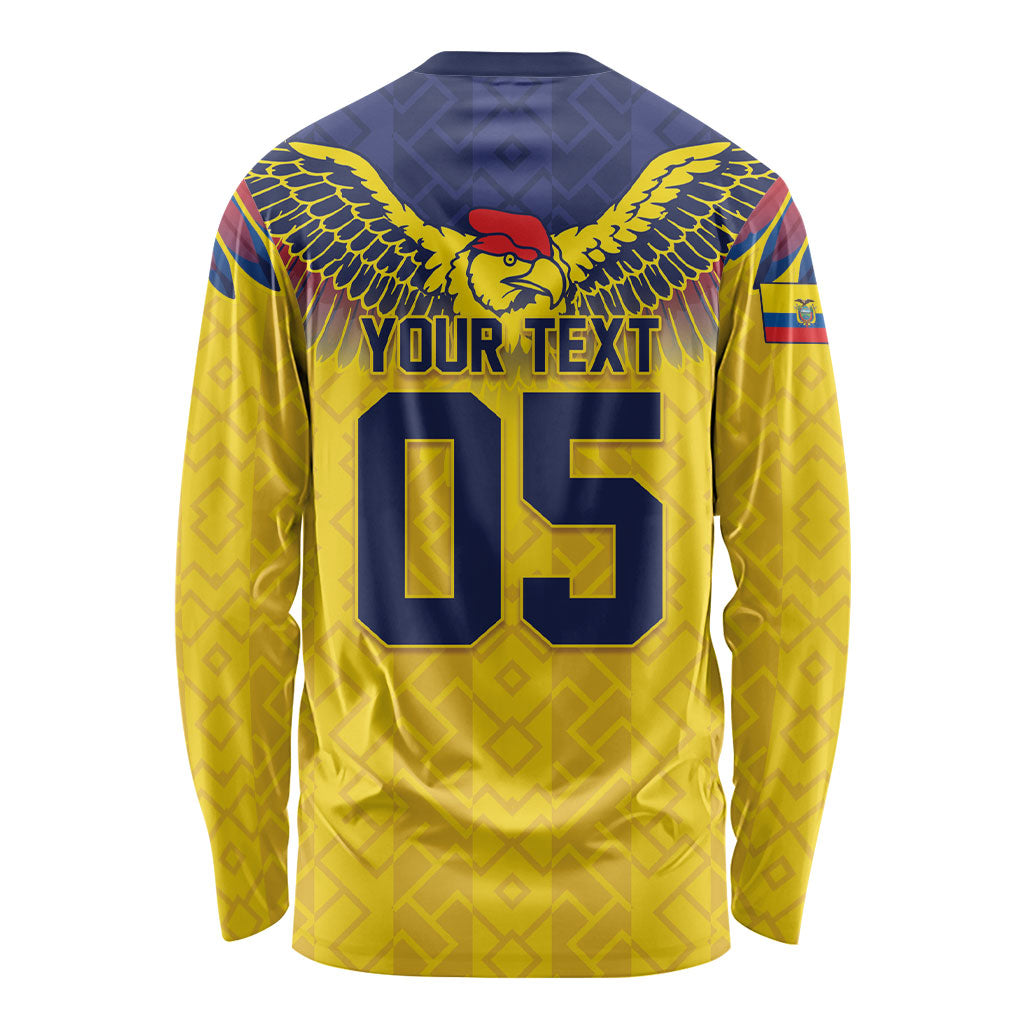 Custom Ecuador Football Long Sleeve Shirt Andean Condor Unique Style