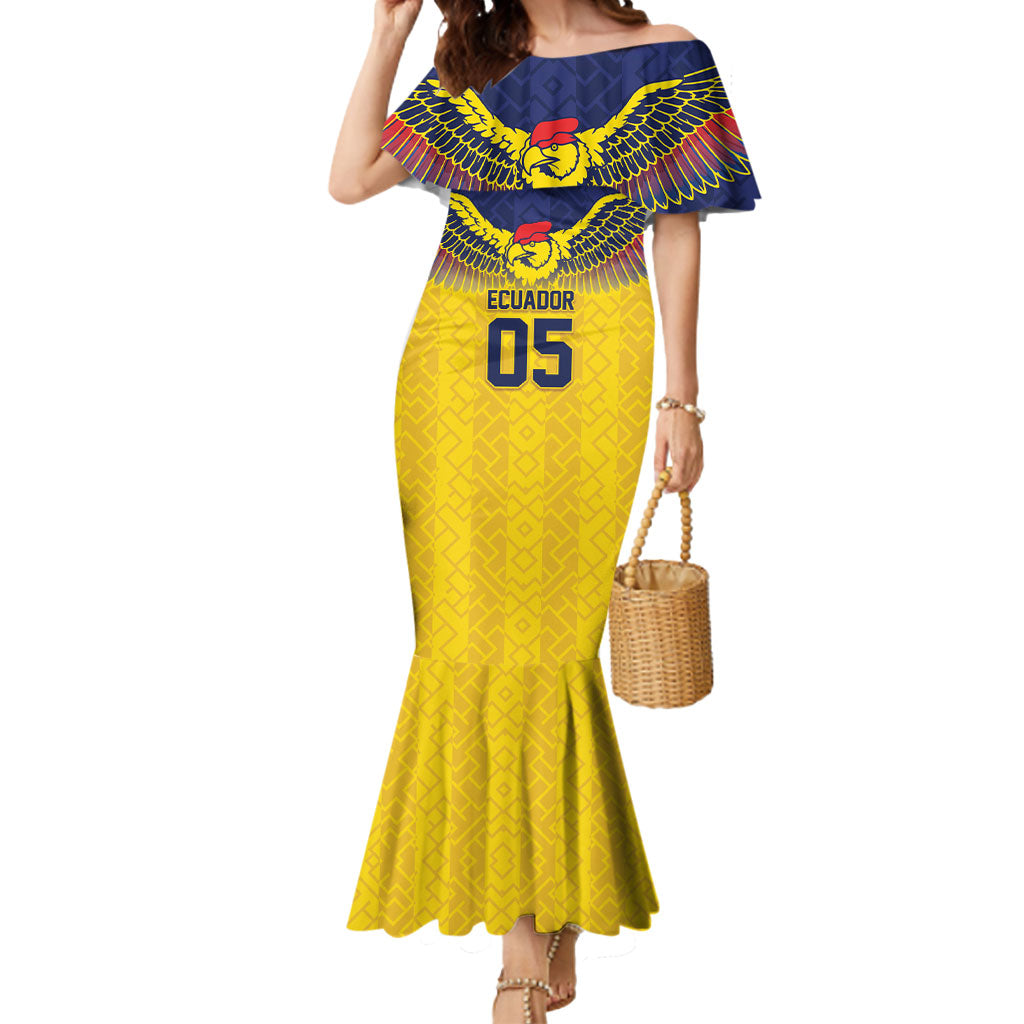 Custom Ecuador Football Mermaid Dress Andean Condor Unique Style