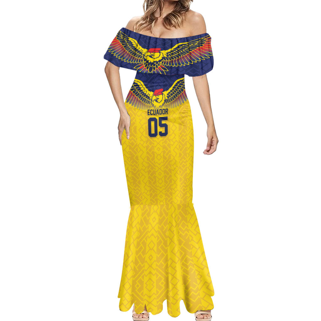 Custom Ecuador Football Mermaid Dress Andean Condor Unique Style