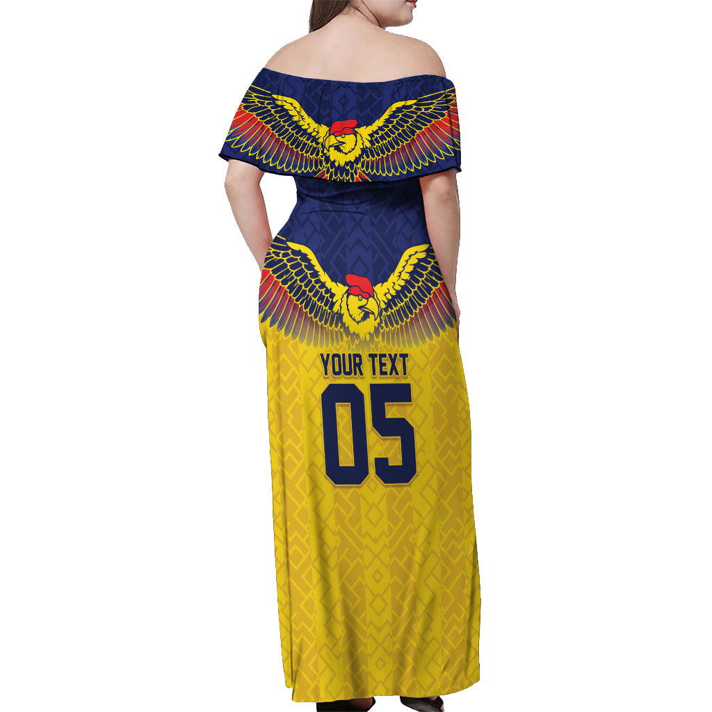 Custom Ecuador Football Off Shoulder Maxi Dress Andean Condor Unique Style
