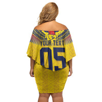 Custom Ecuador Football Off Shoulder Short Dress Andean Condor Unique Style