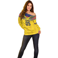 Custom Ecuador Football Off Shoulder Sweater Andean Condor Unique Style