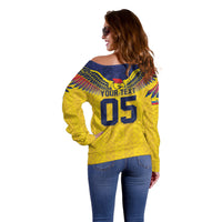 Custom Ecuador Football Off Shoulder Sweater Andean Condor Unique Style
