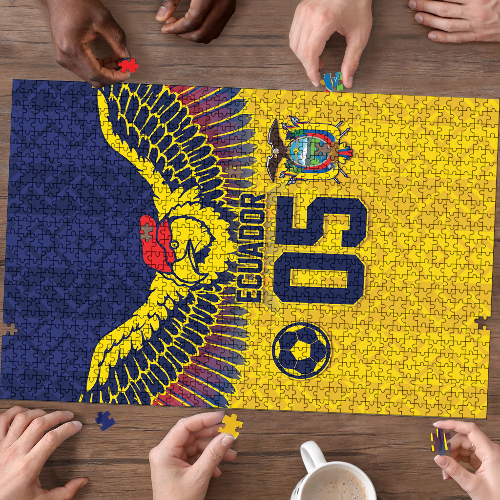 Custom Ecuador Football Puzzle Andean Condor Unique Style