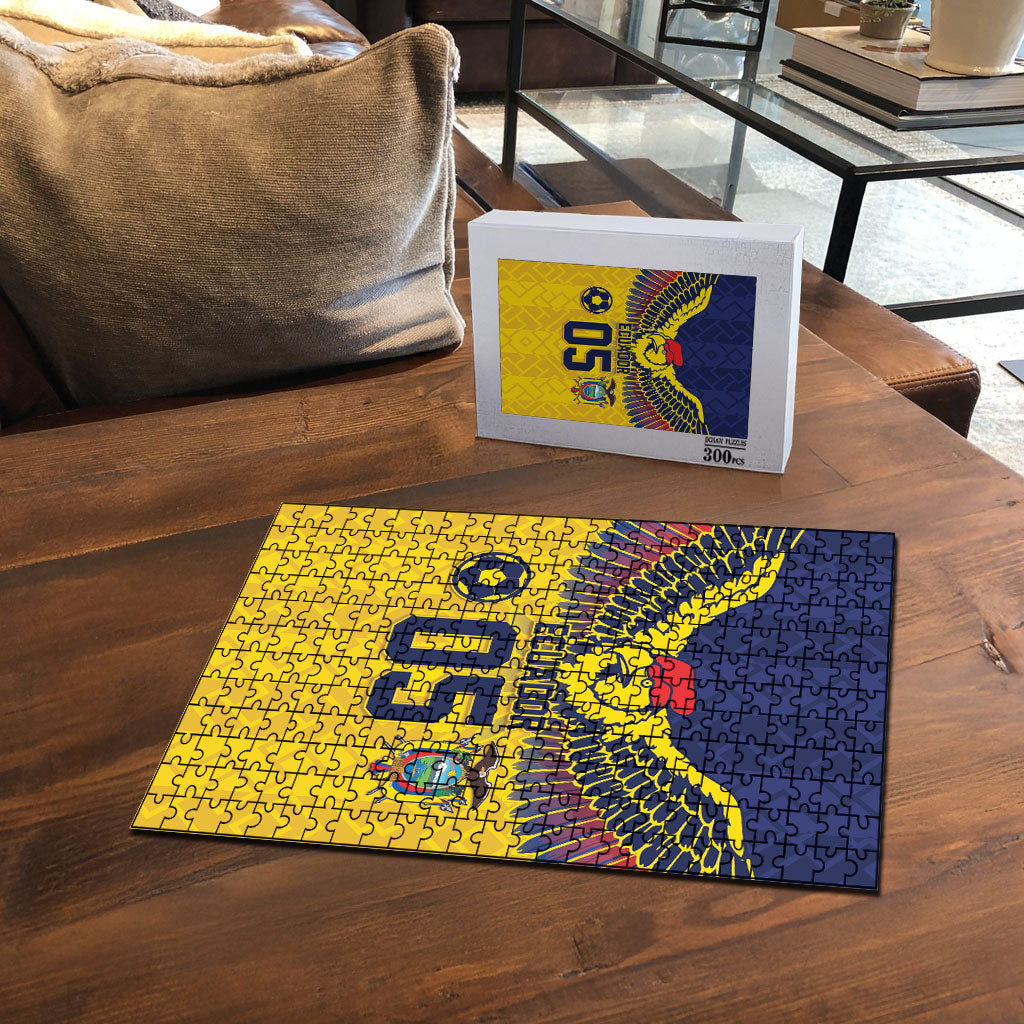 Custom Ecuador Football Puzzle Andean Condor Unique Style