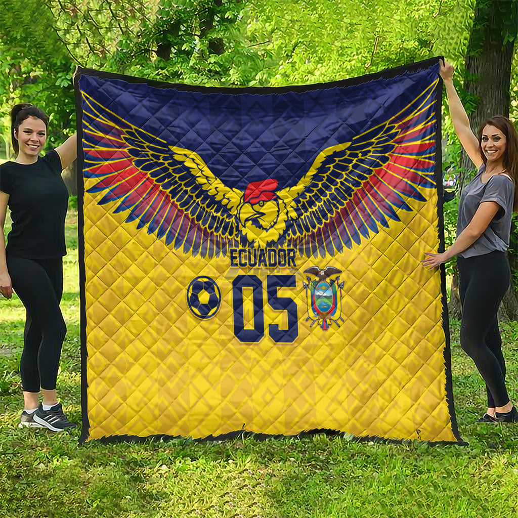 Custom Ecuador Football Quilt Andean Condor Unique Style