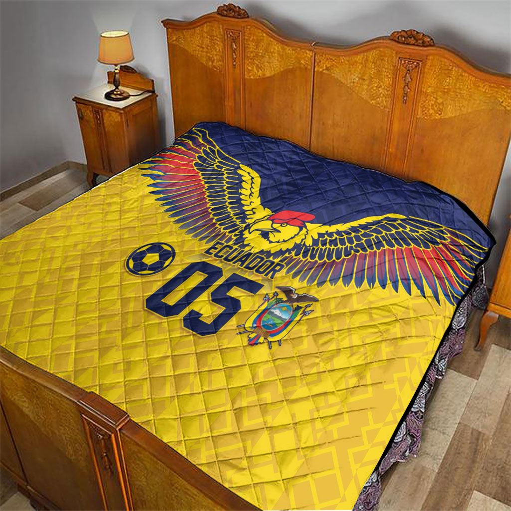 Custom Ecuador Football Quilt Andean Condor Unique Style
