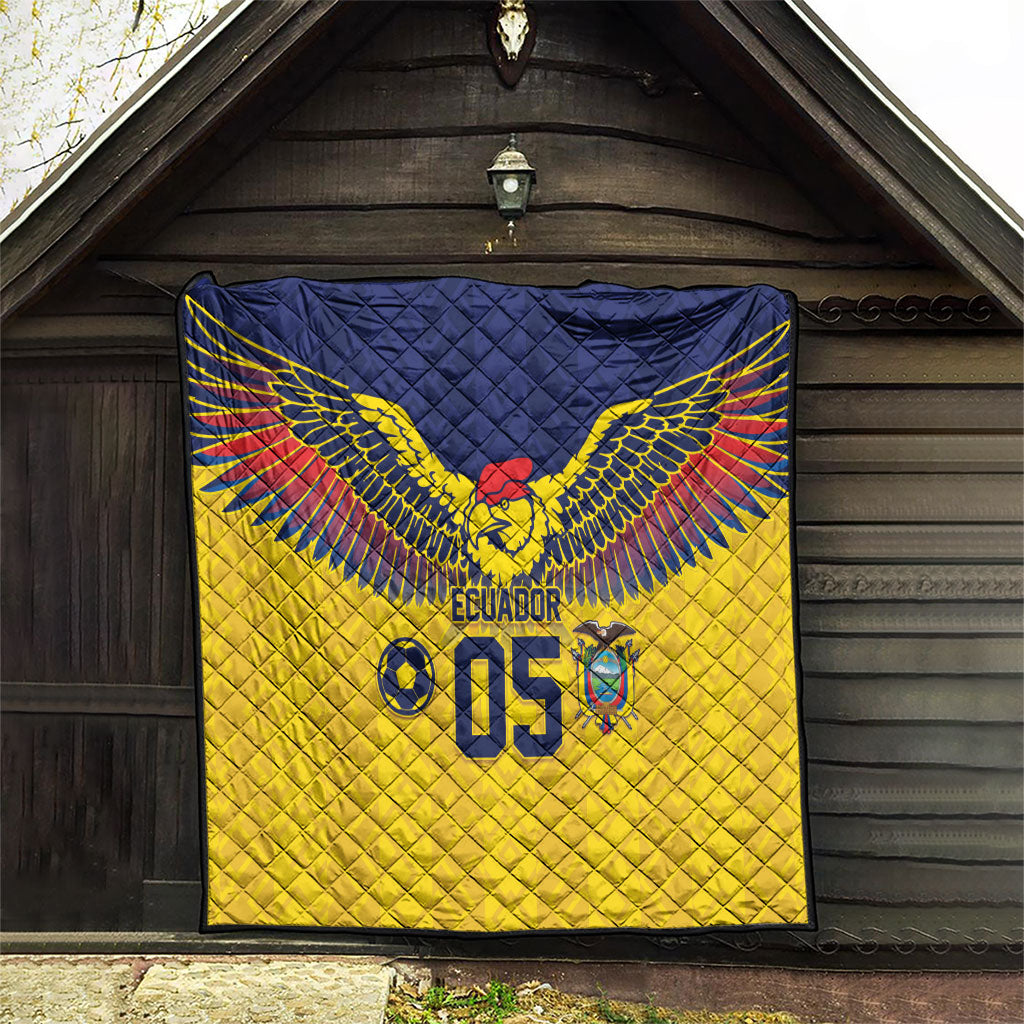 Custom Ecuador Football Quilt Andean Condor Unique Style
